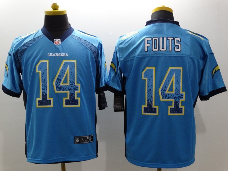 Men's Los Angeles Chargers Dan Fouts #14 Blue Jersey